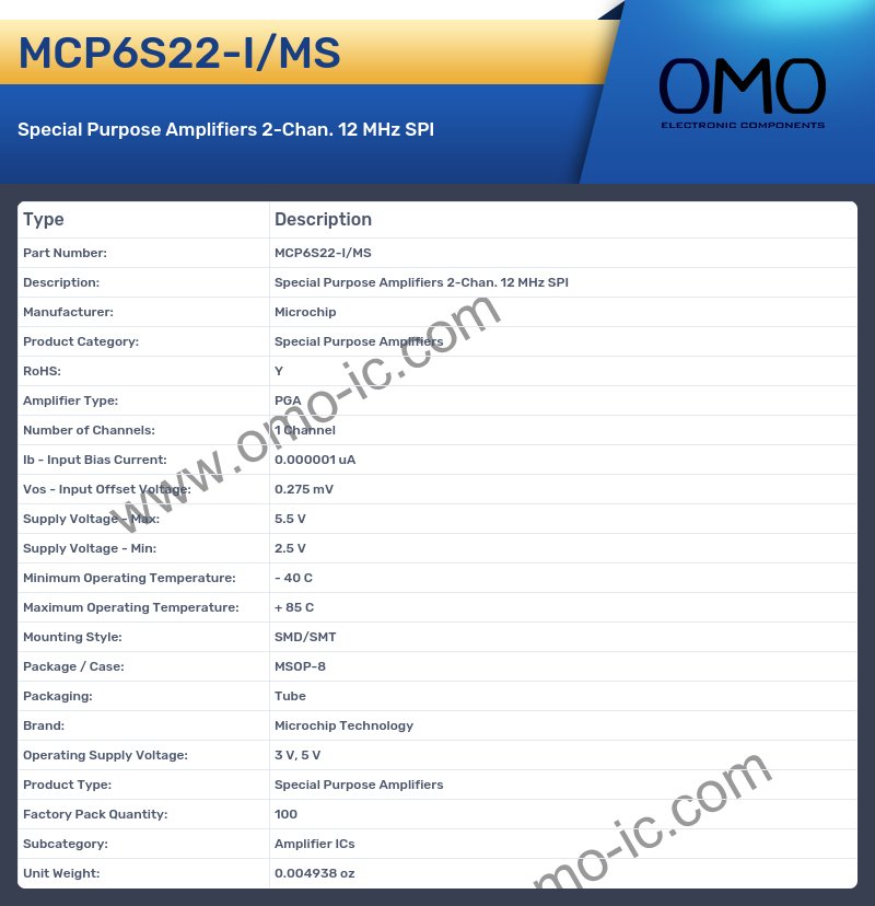 MCP6S22-I/MS