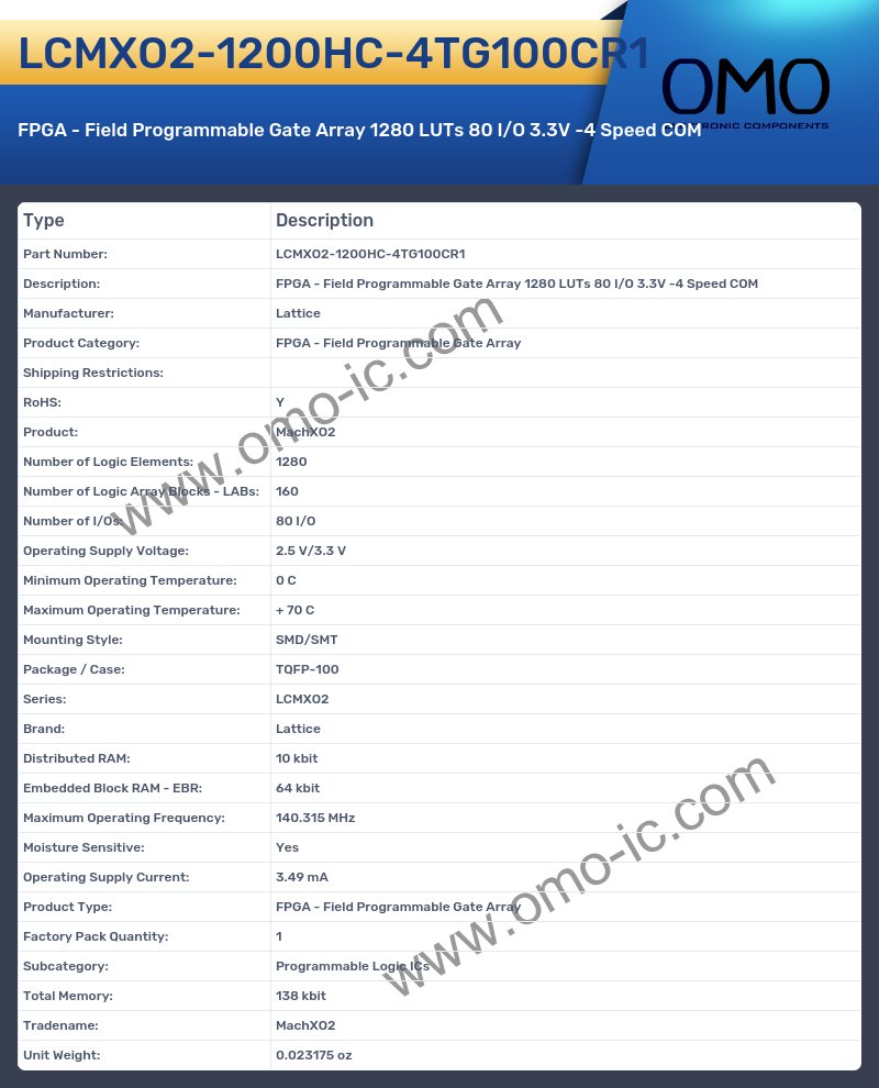 LCMXO2-1200HC-4TG100CR1