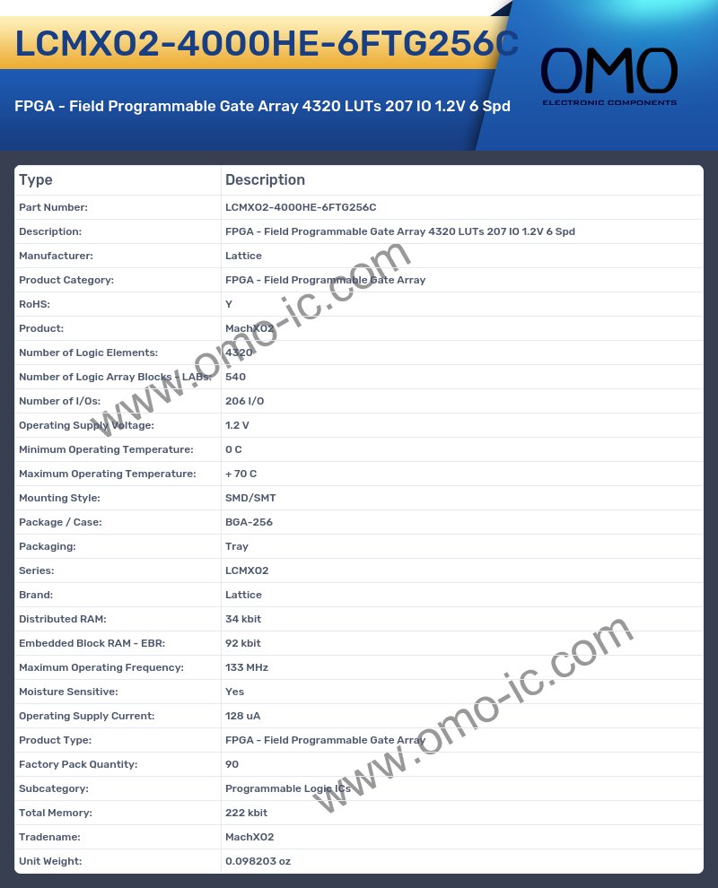 LCMXO2-4000HE-6FTG256C