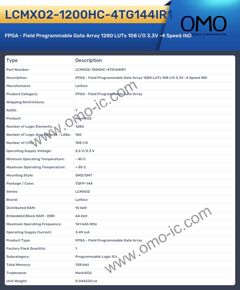 LCMXO2-1200HC-4TG144IR1