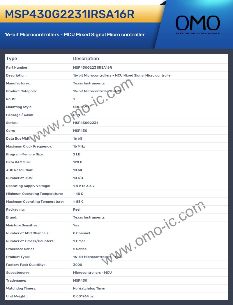 MSP430G2231IRSA16R