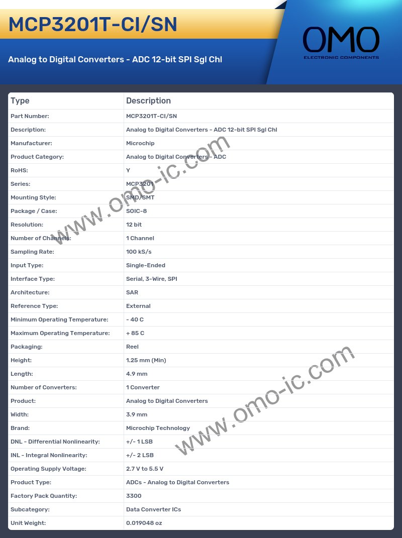 MCP3201T-CI/SN