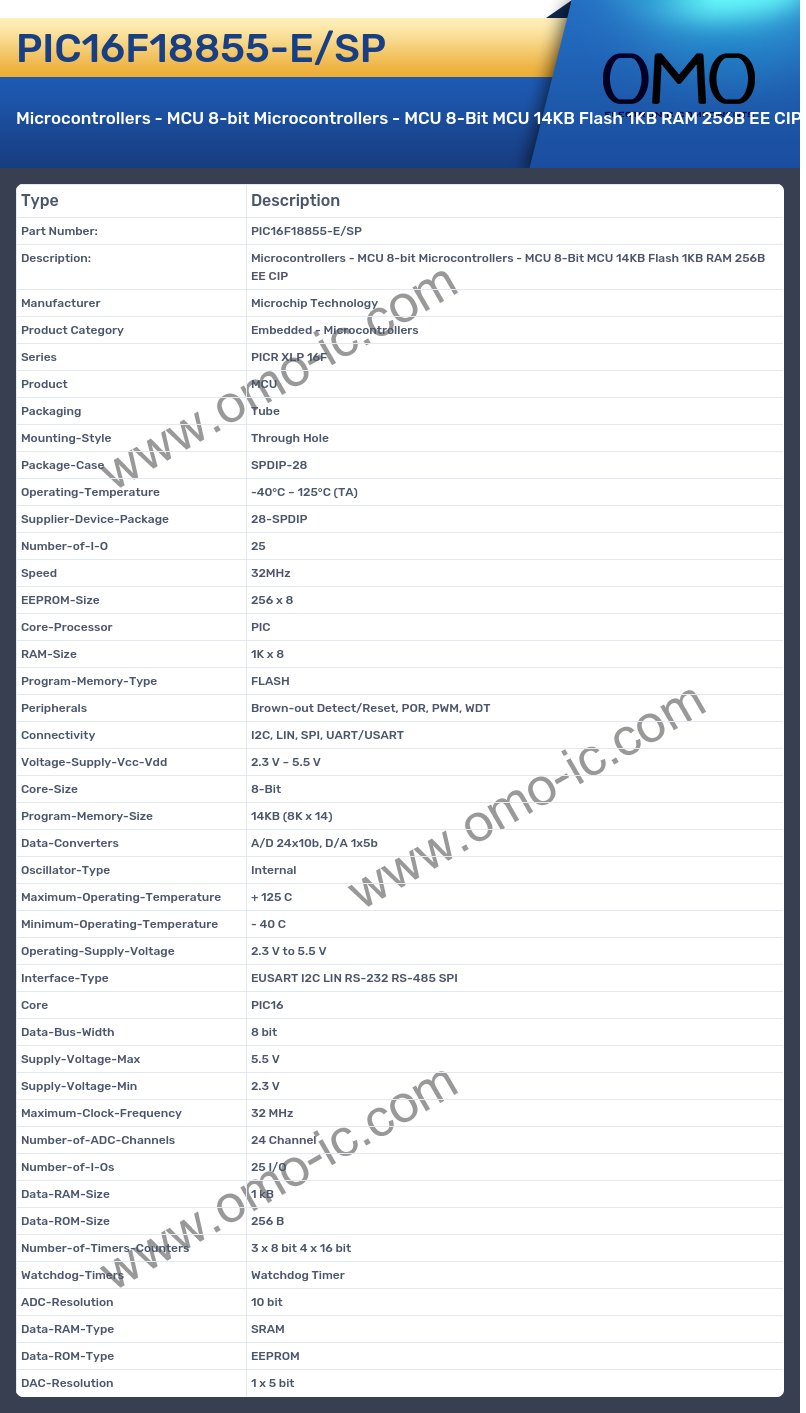 PIC16F18855-E/SP