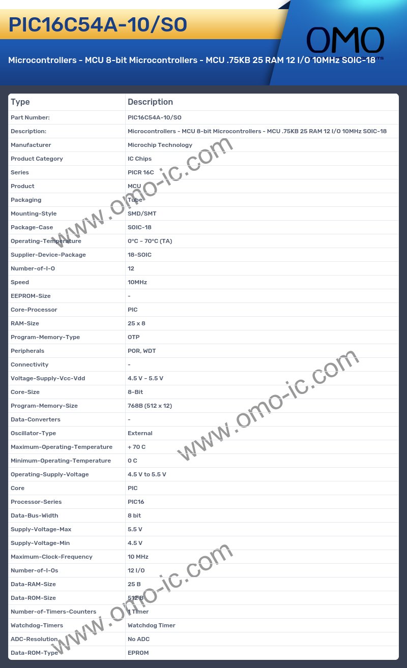 PIC16C54A-10/SO