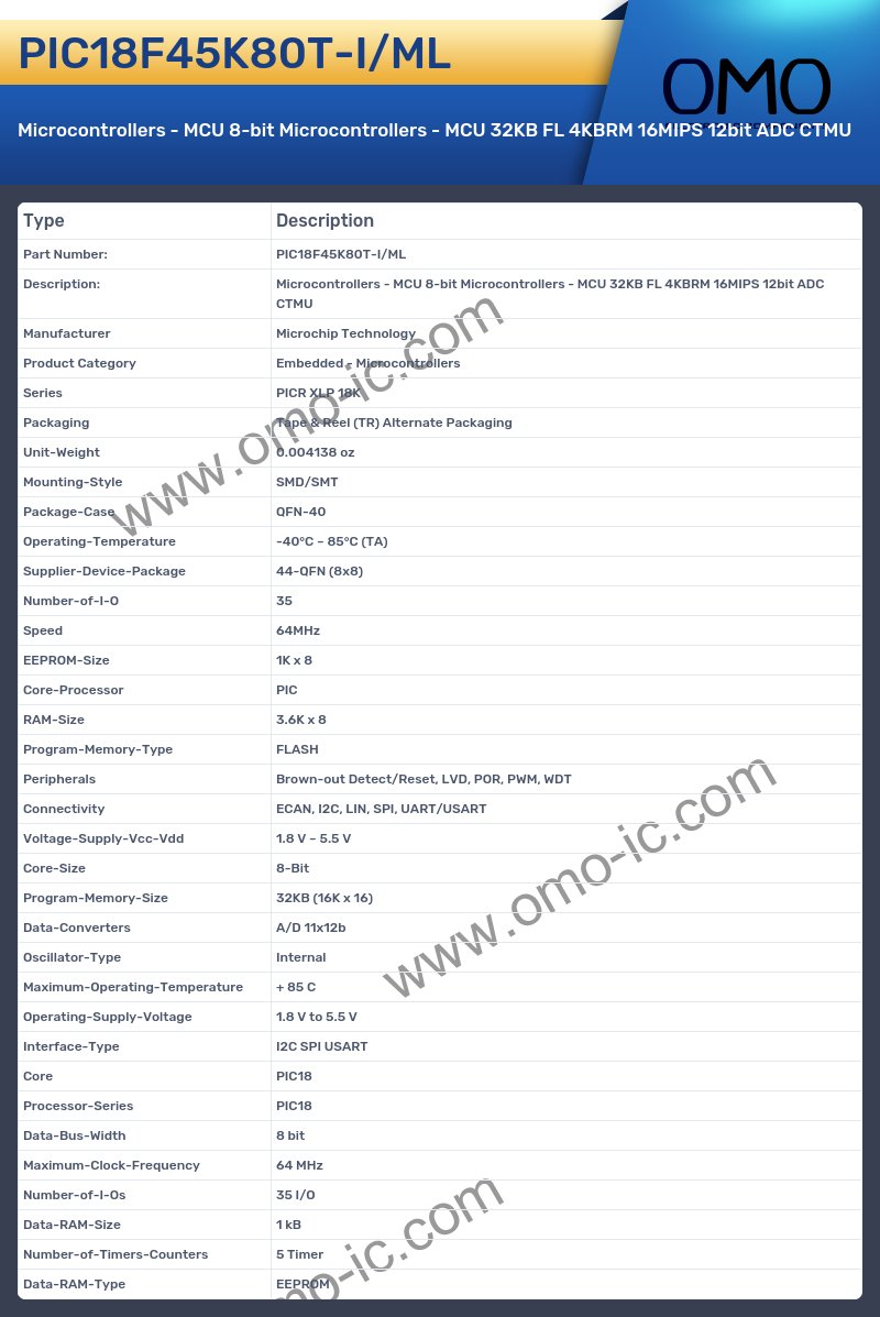 PIC18F45K80T-I/ML