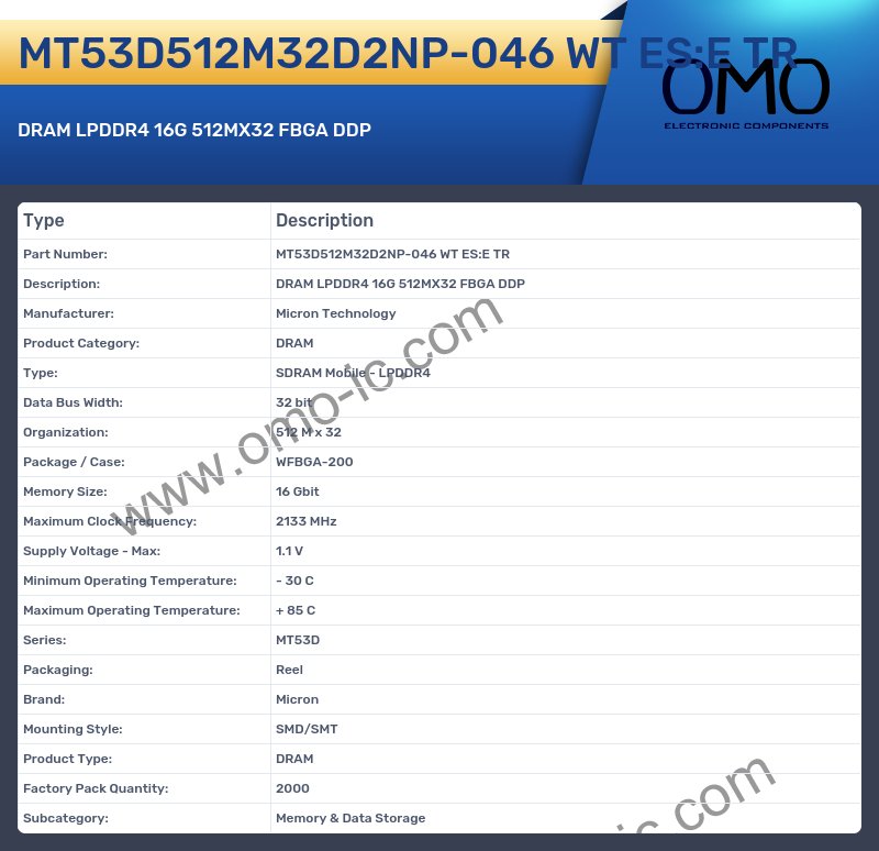 MT53D512M32D2NP-046 WT ES:E TR