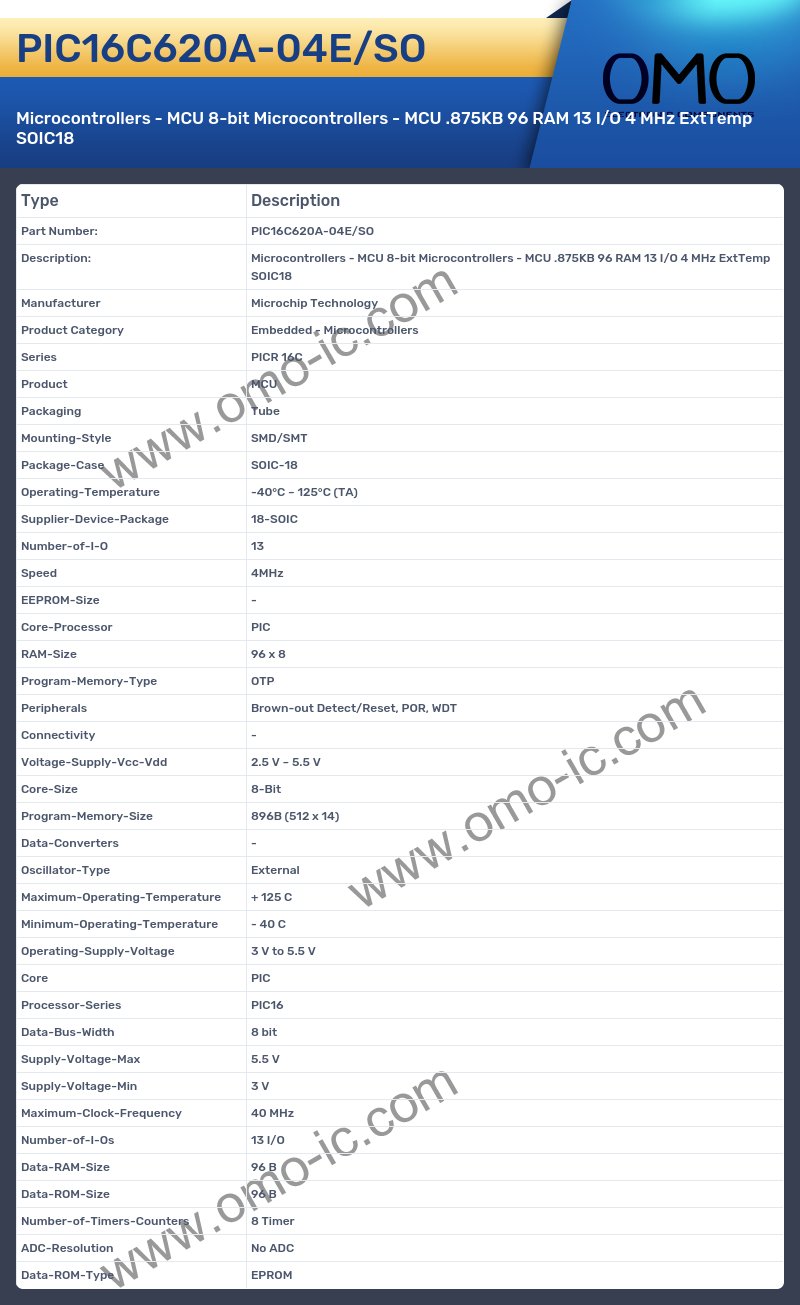 PIC16C620A-04E/SO