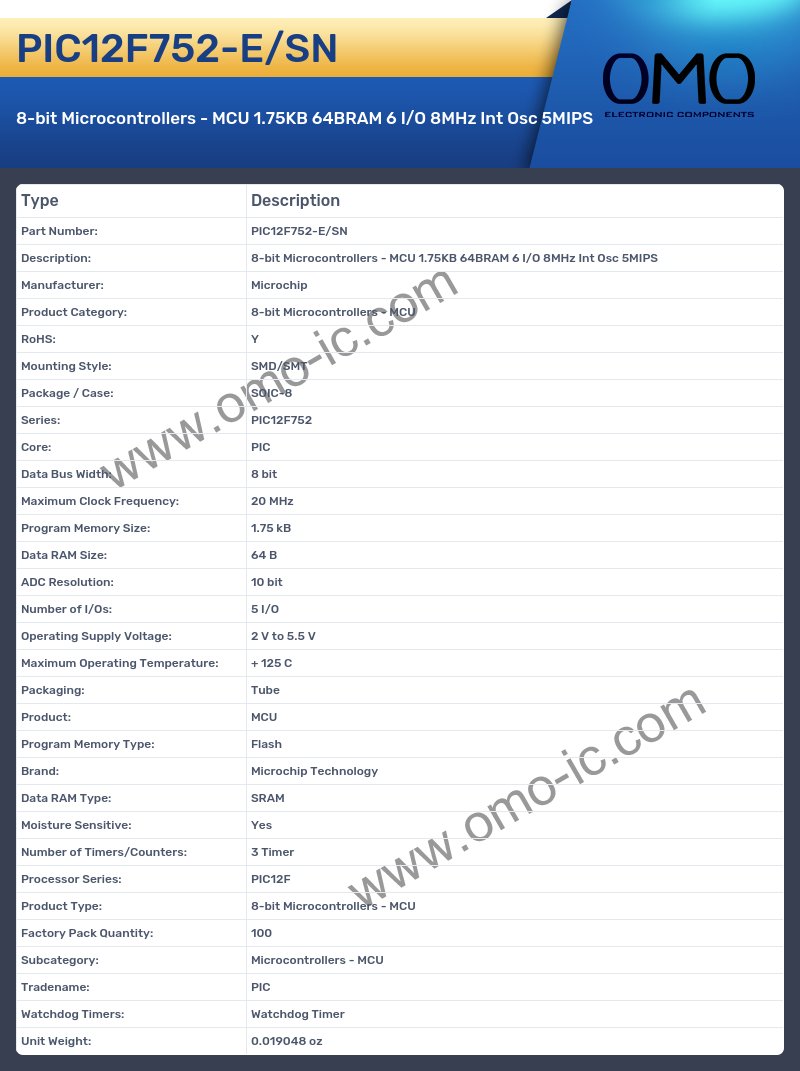 PIC12F752-E/SN