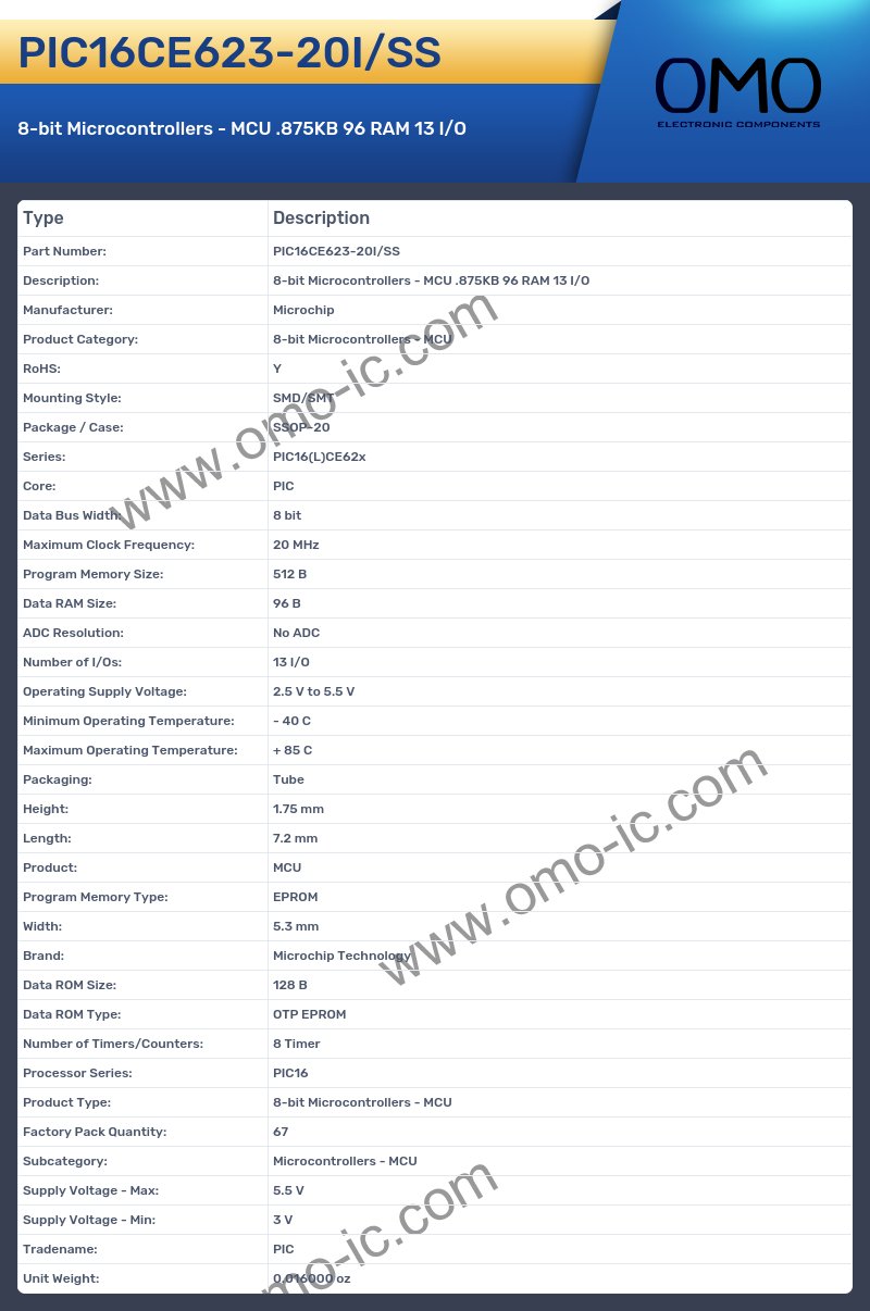 PIC16CE623-20I/SS