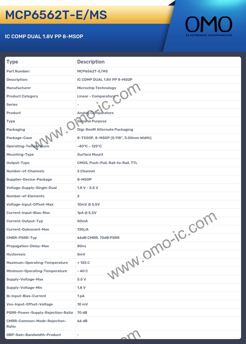MCP6562T-E/MS