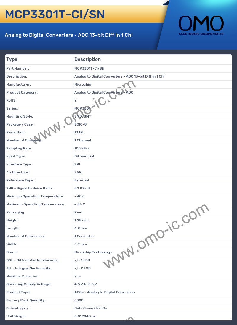 MCP3301T-CI/SN
