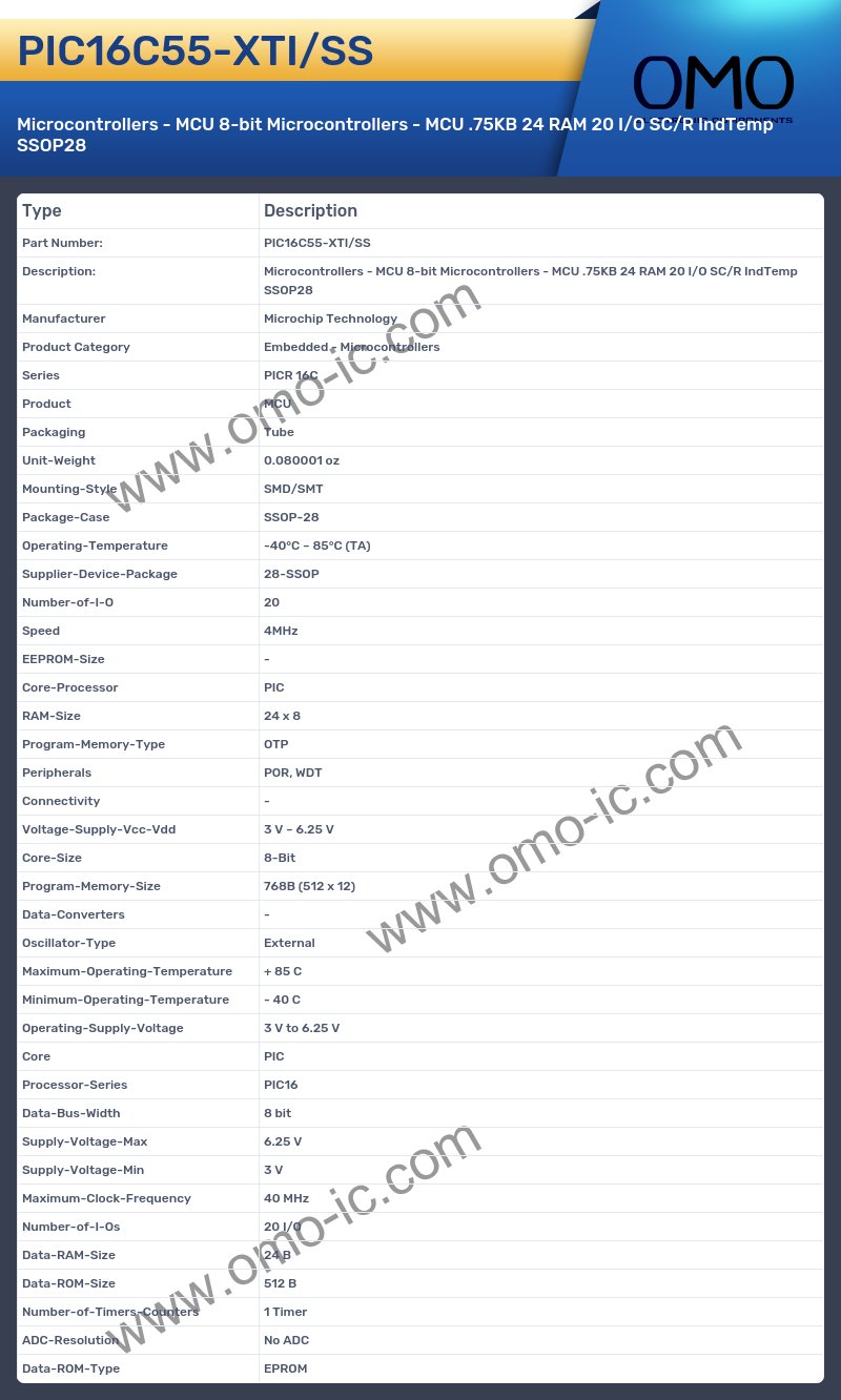 PIC16C55-XTI/SS