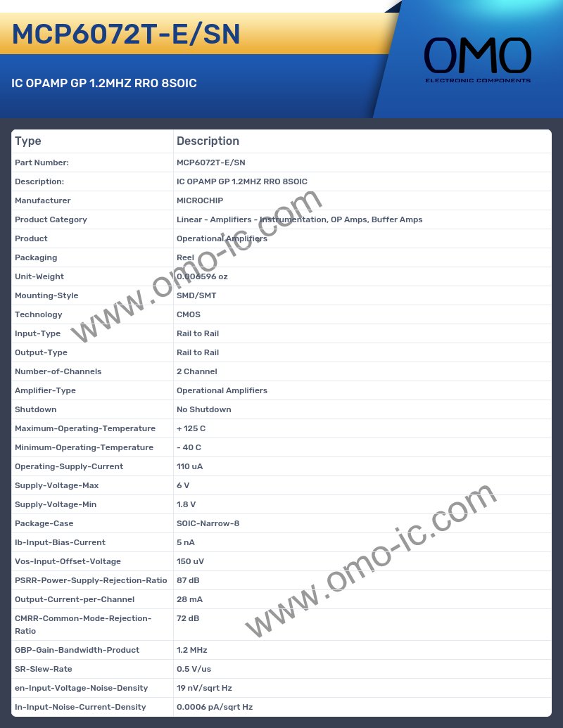 MCP6072T-E/SN