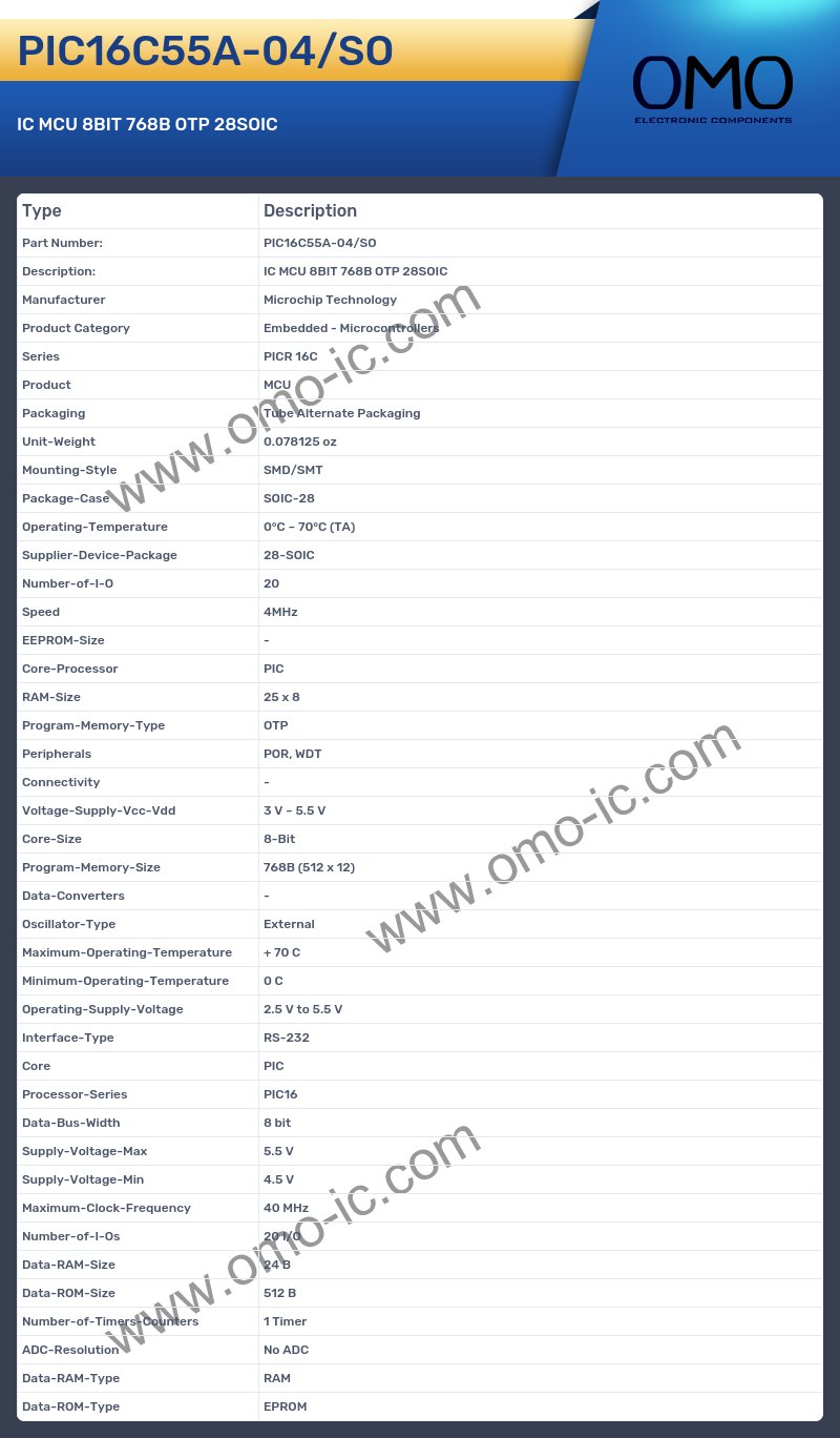 PIC16C55A-04/SO