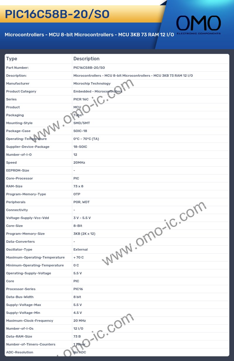 PIC16C58B-20/SO