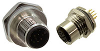 M12 PCB/Panel Connectors 8/12 Pin
